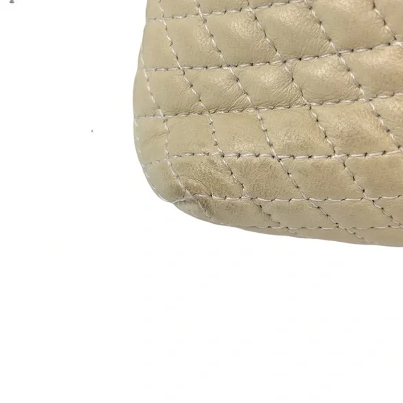 Bally Lambskin Leather Quilted Crossbody Bag with Gold Tone Chain in Cream - Picture 5 of 16